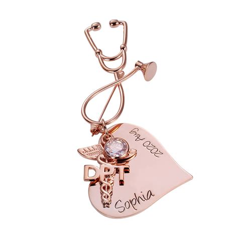 Personalized Heart Stethoscope Nursing Pin For Pinning Ceremony