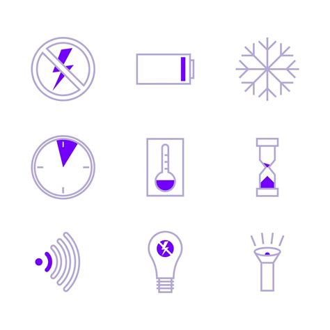 Set Of Linear Icons Related To Power Outages Vector Illustration