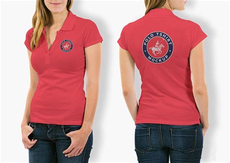 Download Free Woman Polo T-Shirt Mockup | Mockuptree