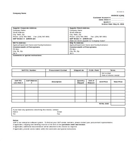 17 Invoice Templates Free Sample Example Format