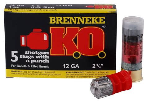 Brenneke SL KO K O Gauge Oz Slug Shot Per Box Cs