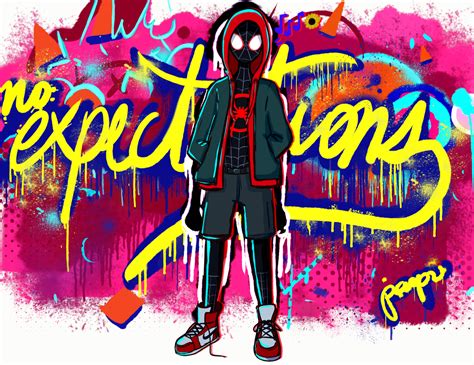 47 Spider Man Into The Spider Verse Expectations Graffiti Wallpaper