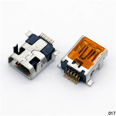 10 Pcs Female Mini Usb Type B 10 Pin Smt Smd Dip Mount Jack Connector