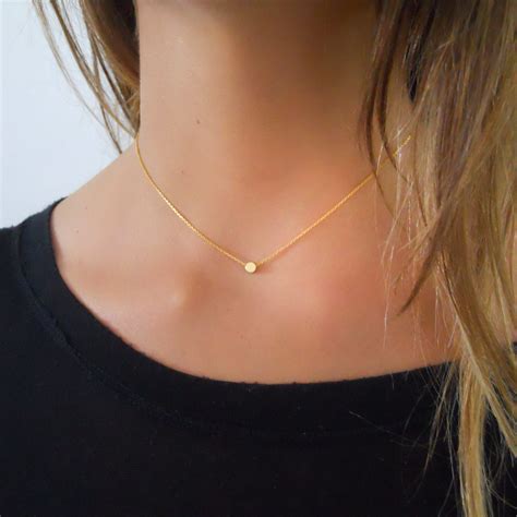 Gold Dot Necklace Gold Necklaces For Women Dainty Gold Etsy
