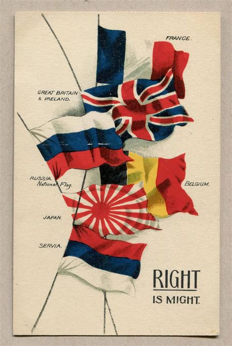 Vintage Wwi Flags Of The Allies English Postcard Etsy Canada Japan