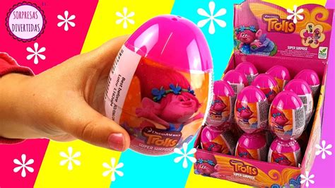 ♥ Trolls ♥ 18 Huevos Sorpresa Con Juguetes Y Caramelos Youtube