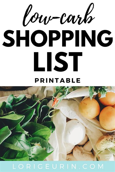 The Low Carb Grocery List Printable Pdf