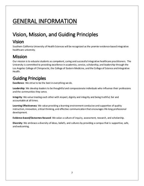 Vision Mission And Guiding Principles For Scuhs