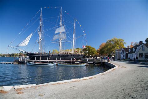 Mystic Seaport Ct The 1841 Whaleship Charles W Morgan Docked At Chubb