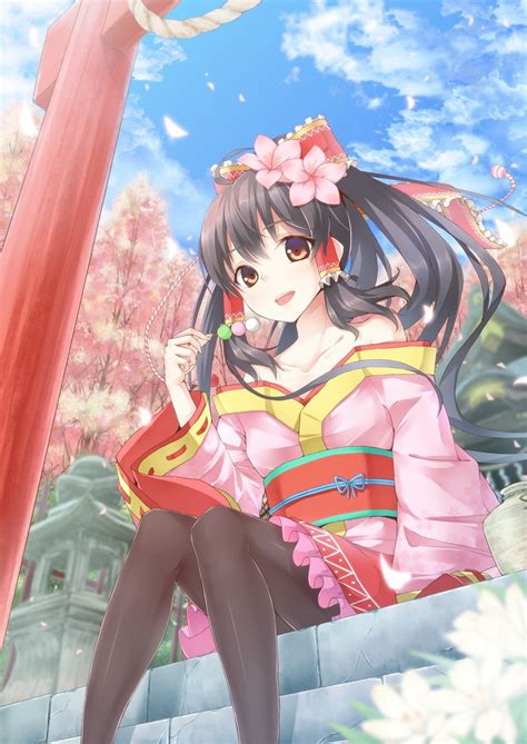 1167367 Illustration Anime Anime Girls Traditional Clothing Lautes Alltags Sakurai Sana
