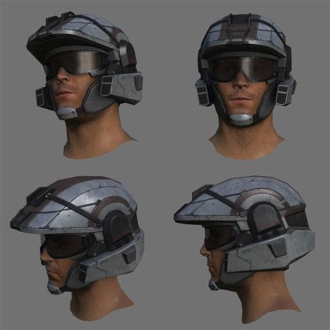 Early Render Of The Marine Helmet In Halo 4 Halo