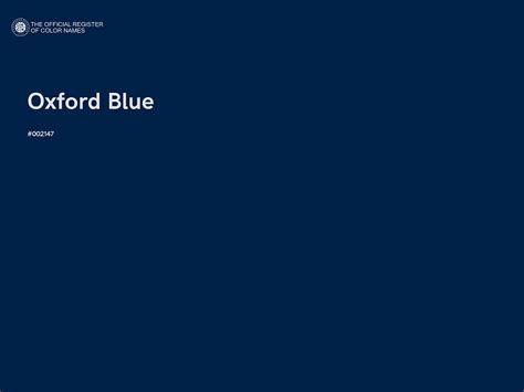 Oxford Blue Color 002147 The Official Register Of Color Names