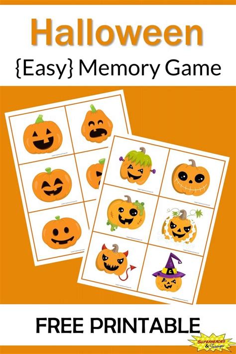 Halloween Memory Game Free Printable Superheroes And Teacups
