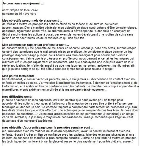 Exemple De Rapport De Stage Rédigé  armitalaras