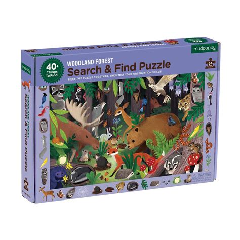 Mudpuppy Search And Find Woodland Forest 64 Piece Jigsaw Puzzle