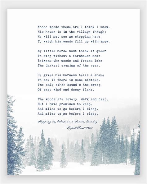 Whose Woods These Are I Think I Know Favoritepoems