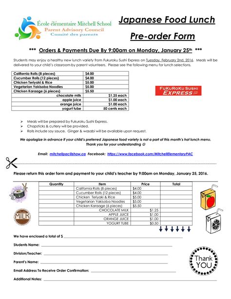 Food Lunch Order Form How To Create A Food Lunch Order Form Download