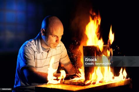 Computer On Fire Stock Photo Download Image Now Fire Natural