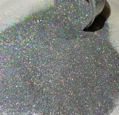 Silver Holographic Glitter Extra Fine Glitter Laser Cut Loose Etsy