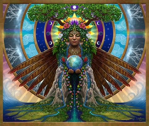 Gaia Sacred System Art Print By Cristina Mcallister Mother Earth Art