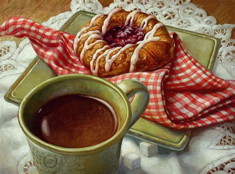 Coffee and Danish Painting by Mia Tavonatti | Fine Art America