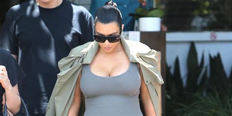 Kim Kardashian Bares Her Bump In A Sheer Ensemble Pregnant Kim