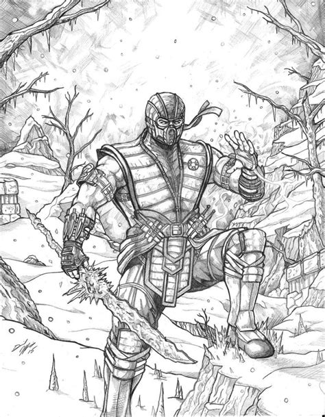 Mortal Kombat X Subzero By Daniel Jeffries Warrior Drawing Dragon