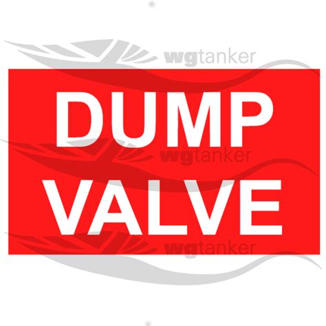 Label Dump Valve Wg Tanker