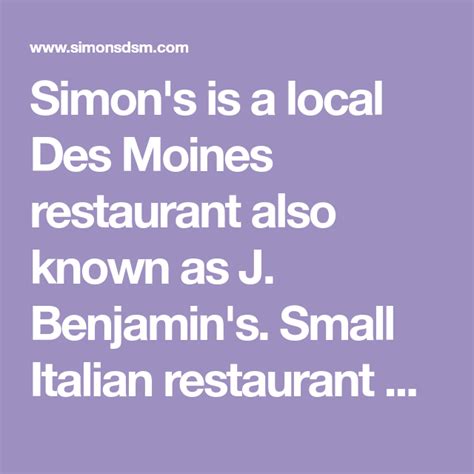 Twisted fusion dishes & desserts llc. Simon's is a local Des Moines restaurant also known as J ...