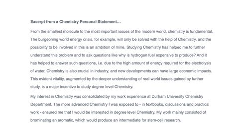 Oxford Chemistry Personal Statement Oxbridge Mind