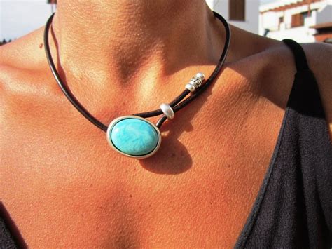 Statement Turquoise Necklace Choker Beaded Necklaces For Etsy
