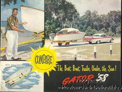 Vintage 1958 Gator Boat Trailers Color Brochure 75234455