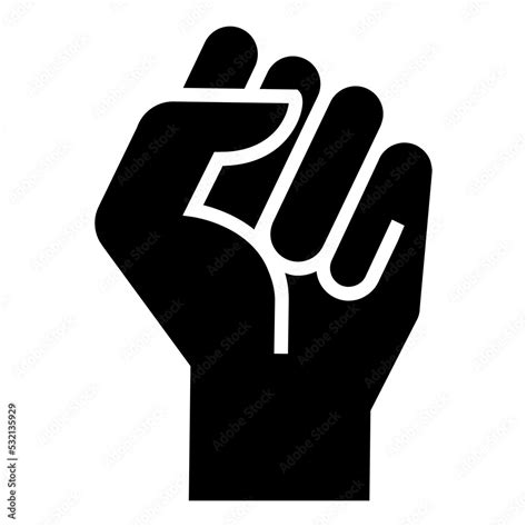 illustrazione stock símbolo de victoria fuerza poder y solidaridad silueta de puño cerrado