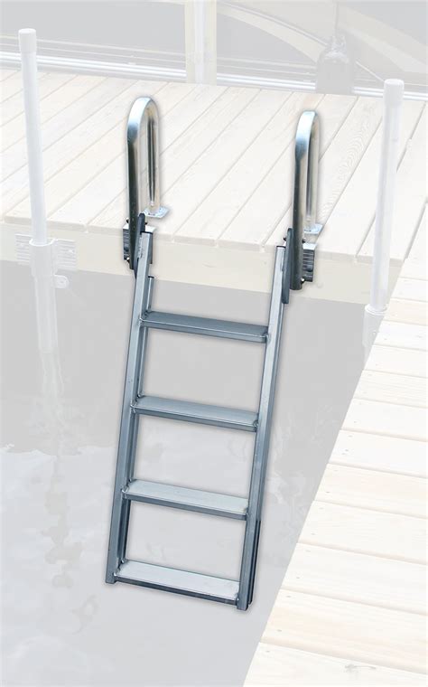 Great Northern 20 Degree 4 Step Swing Up Dock Ladder Heavy Duty Wall