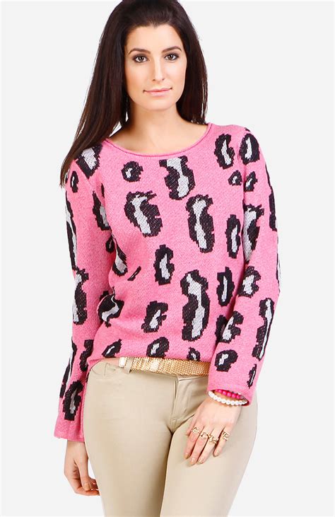Electric Leopard Print Sweater In Pink Dailylook