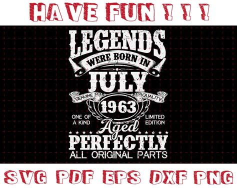 Legends Were Born In July Svg Vintage Svg July Etsy