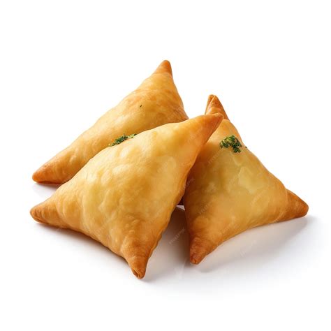 Samosa Isolated White Background Premium Ai Generated Image