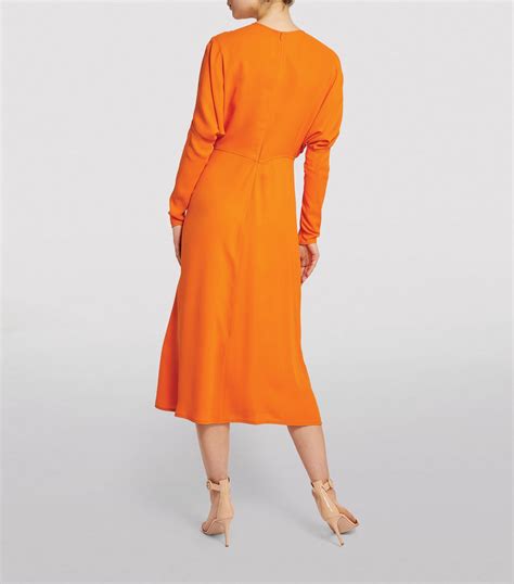 Womens Victoria Beckham Orange Dolman Sleeve Midi Dress Harrods Countrycode