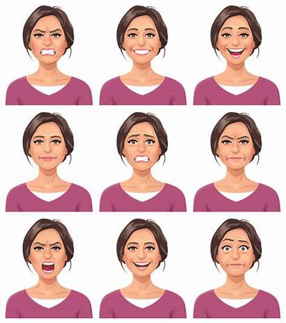 Expressions Facial Vector Woman Headshot Business Illustrations