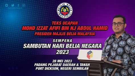 Ucapan Hari Belia Negara 2023 Majlis Belia Malaysia
