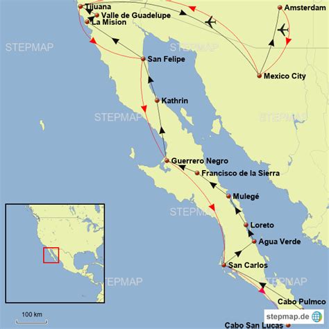 From the end of december through march, great. StepMap - Baja California 2018 - Landkarte für Mexiko