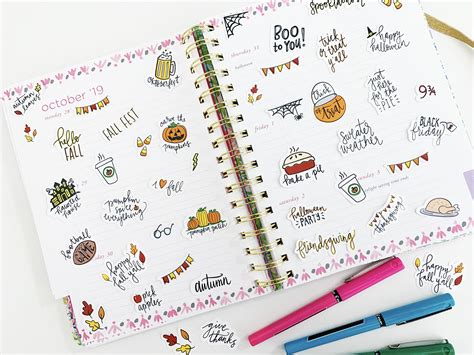 Fall Printable Planner Stickers Pineapple Paper Co