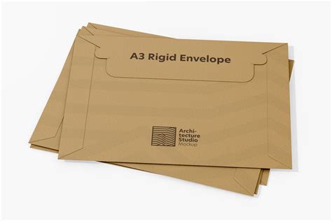 A3 Rigid Cardboard Envelopes Psd Mockup Stacked Original Mockups