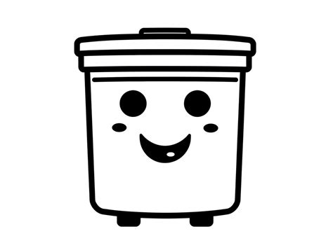 Garbage Bin Coloring Page Coloring Page