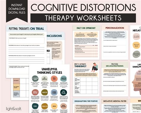 Cognitive Distortions Worksheets Unhelpful Thinking Styles