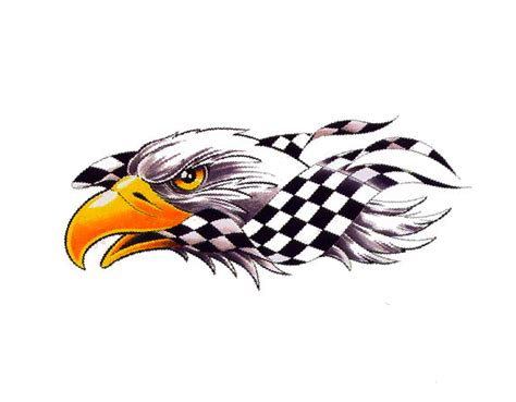 Eagle With Checkered Flag Decal Nostalgia Decals Retro Vinyl Stickers