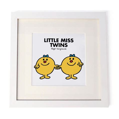 Personalised Little Miss Twins White Framed Print