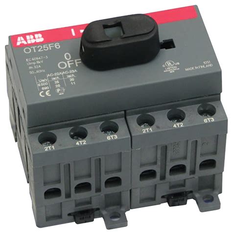 Ot25f6 Abb 6 Pole Isolator Switch 25a Maximum Current Rs