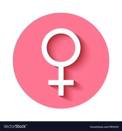 Female Gender Symbol With Shadow Isolated On Pink Background Download