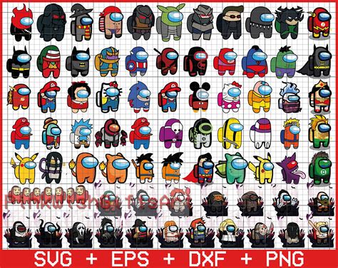 Among Us Custom Skins Svg Bundle Among Us Customamong Us Etsy